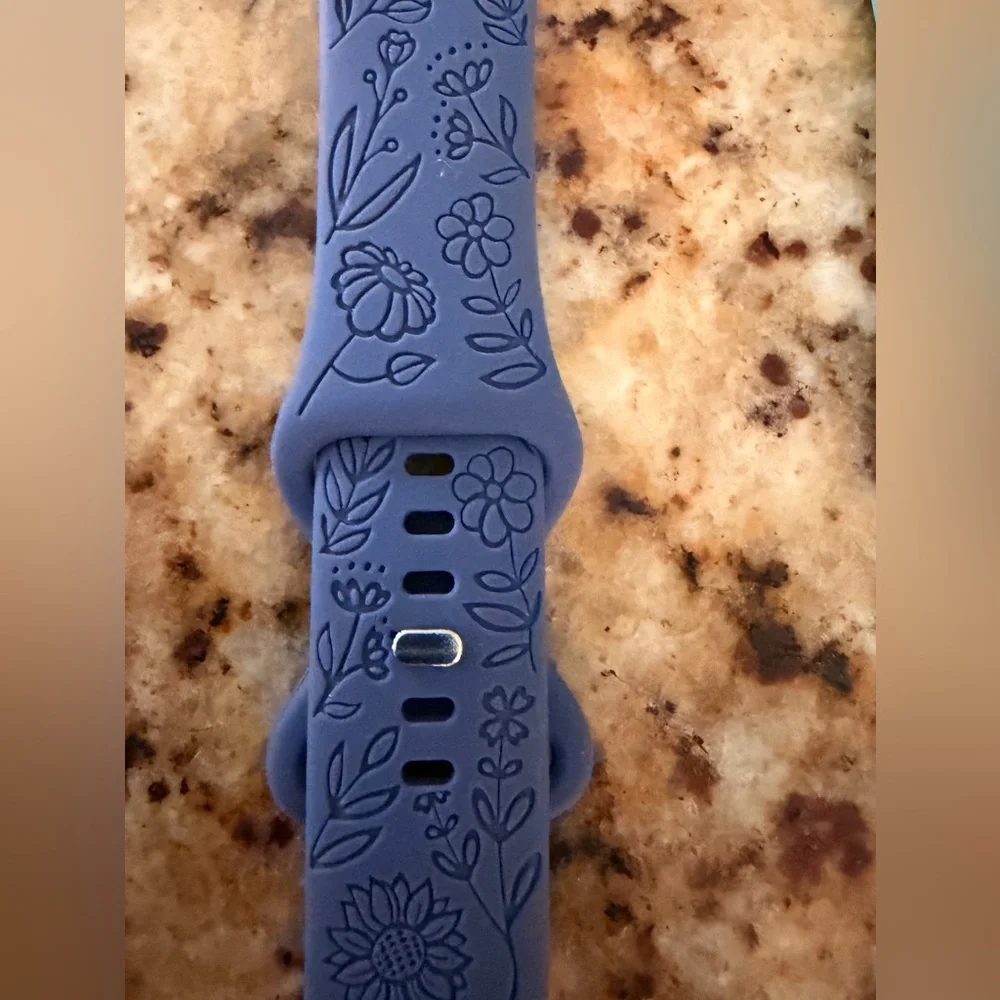 Floral Silicone Apple Watch Bands - Multiple Colors